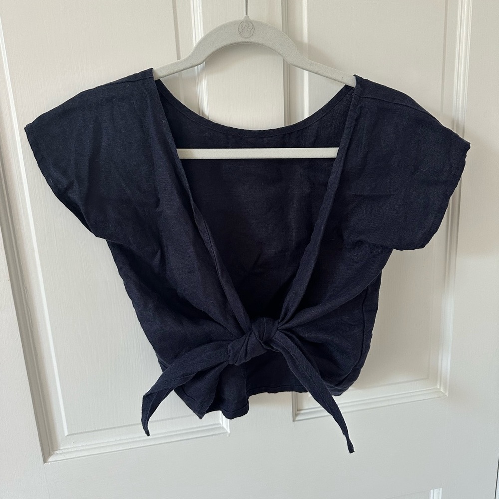 Elizabeth Suzann linen Maxine crop